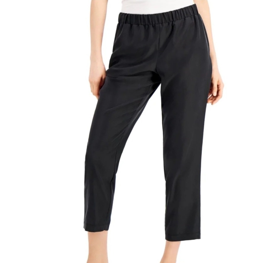NWT ALFANI Womens Black Elastic Waist Pull‎ On Ankle Cropped Pants SZ 3X NEW